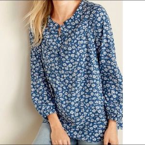 Blue Floral Blouse - Old Navy
